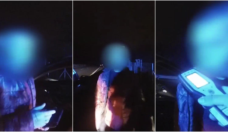 VIDEO: Měl jsem jen jedno pivo, tvrdil řidič hnědé Hondy a nadýchal skoro čtyři promile