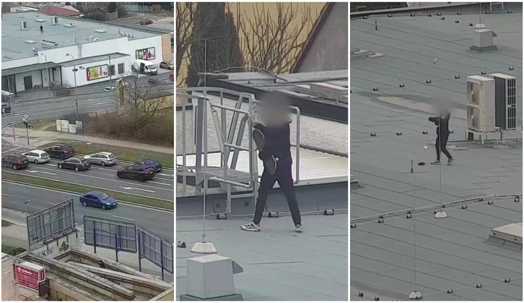 VIDEO: Mladý skateboardista dováděl na střeše obchodního domu, dal si tam i svačinu a přihodil pár triků s flaškou