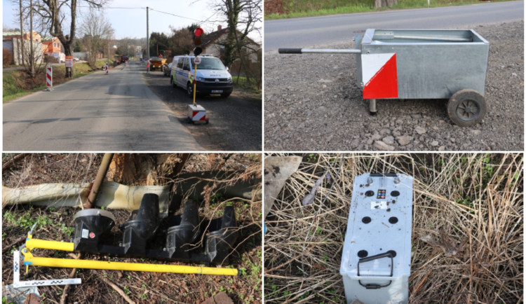 Zloděj ukradl přenosný semafor i s baterií a způsobil dopravní kolaps. Zařízení rozebral a vyrval z něj kabely