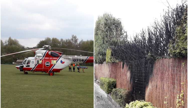 Senior utrpěl ošklivé popáleniny v obličeji, likvidoval na zahradě túje