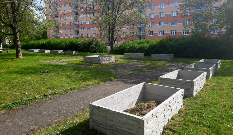Obyvatelům sídliště slouží nová komunitní zahrada, budou si tam pěstovat bylinky a zeleninu
