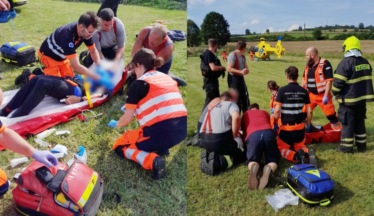 Paraglidista se zřítil během letu a při pádu utrpěl těžké zranění