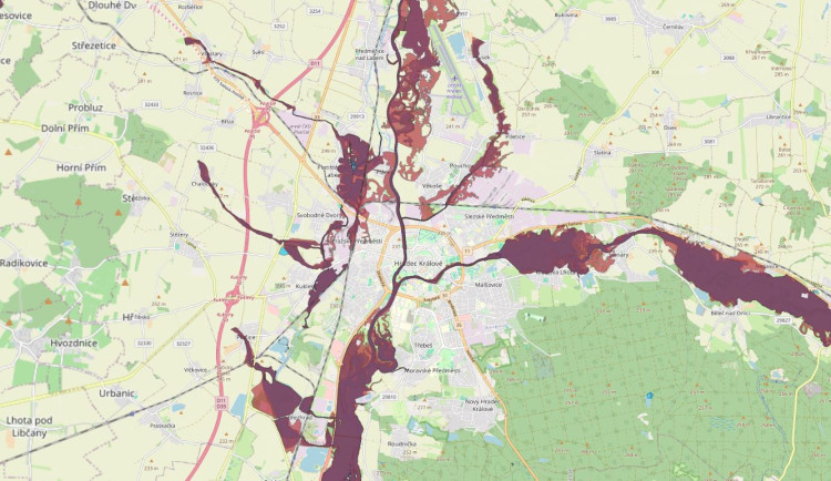 Firma vytvořila povodňovou mapu. Podívejte se, co vše může v hradeckém kraji zaplavit stoletá voda