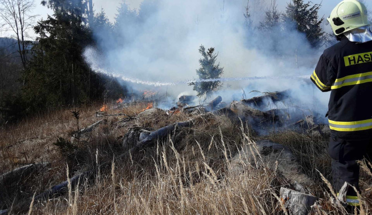 Hasiče zaměstnávají požáry lesů a trávy, hořelo i při opékání špekáčků. Nepodceňujte riziko, apeluje hejtman Vysočiny Kukla