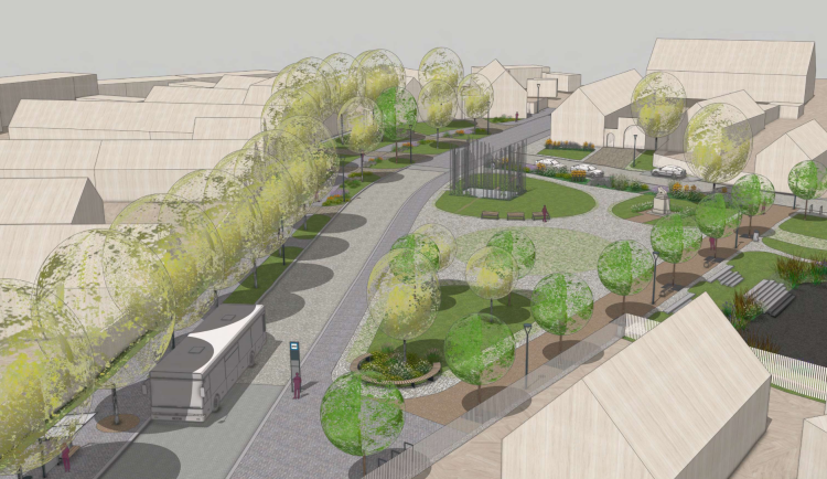 Centrum Újezda projde proměnou, návrh počítá i s pietním místem a připomínkou kaple z 19. století