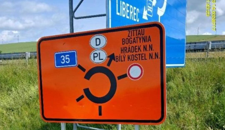 Část silnice I/35 od Bílého Kostela ke Grabštejnu je do neděle uzavřená