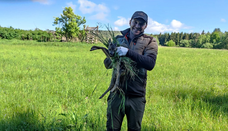 Letos jsme zachránili 111 srnčat před sečí, popisuje myslivec Roman Okrouhlý