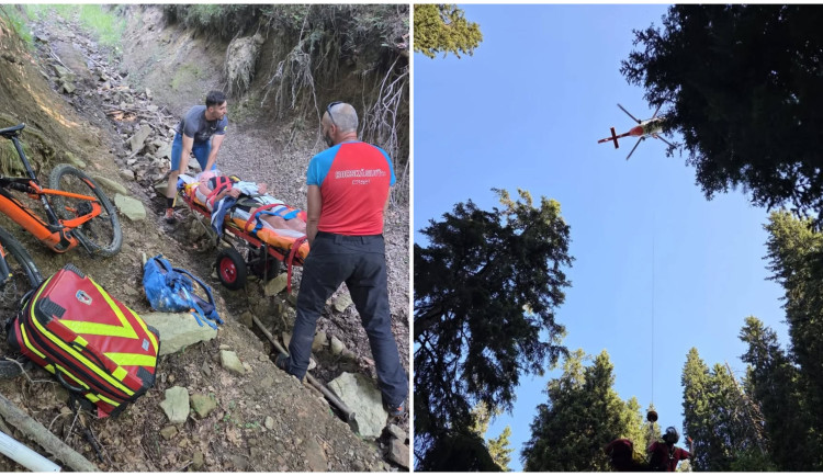 Muž spadl v Beskydech z koloběžky, letěl pro něj vrtulník