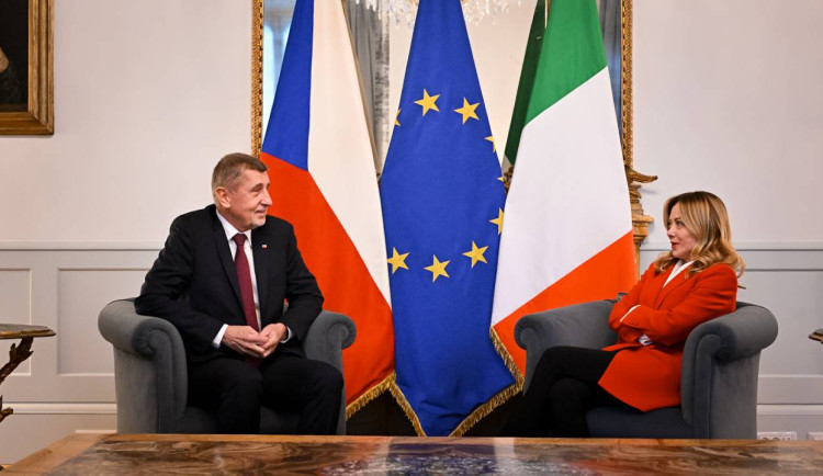 Babiš jednal v Římě s Meloniovou o konkurenceschopnosti a spolupráci