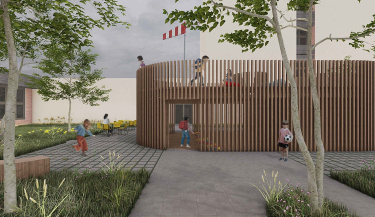 Logopedická škola dostane novou venkovní učebnu. Vznikne v nevyužívaném atriu