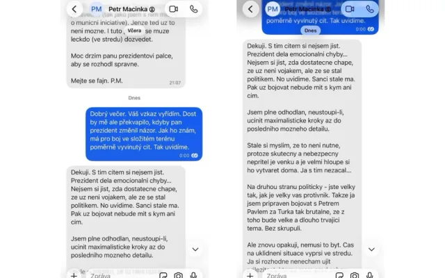 Macinkovy textovky pro kancelář prezidenta už řeší policie