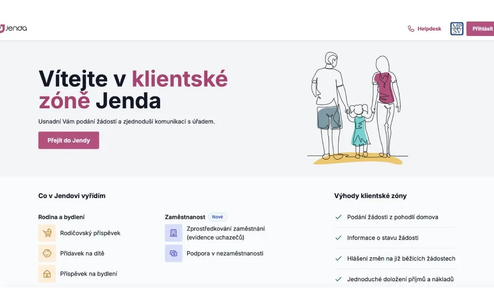 Jednoduše a online: Klientská zóna Jenda nově i pro nezaměstnané